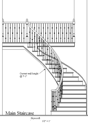 Circular Curved Stair Elevation